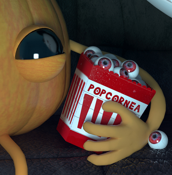 3D CGI Halloween monster cute bad pumpkin skeletton video game Scary television horror movie