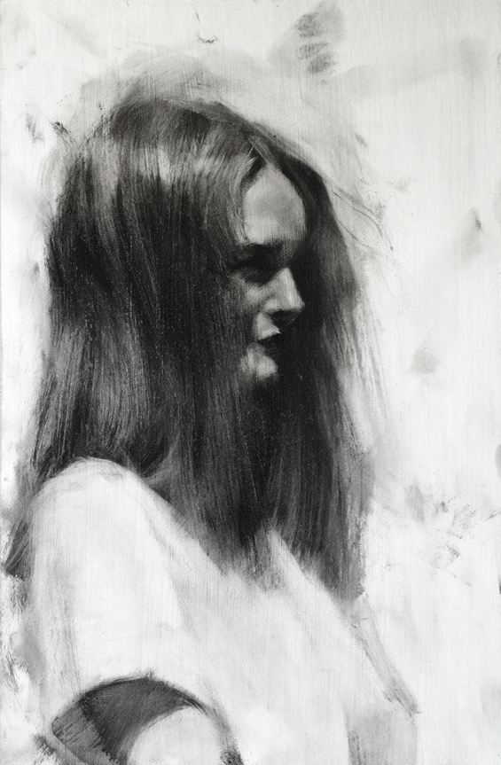 Alisher Kushakov art Drawing  girls portrait Black&white
