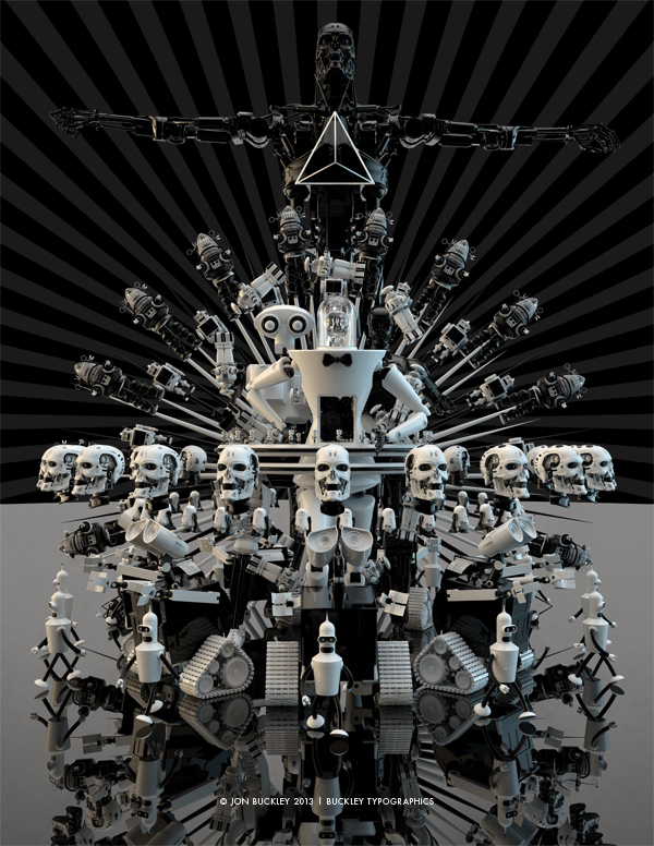 robot 3D star wars Lost In Space Robby Robot RUR R2D2 C3P0 Robot 2000 bender futurama Wall-e terminator italian futurism