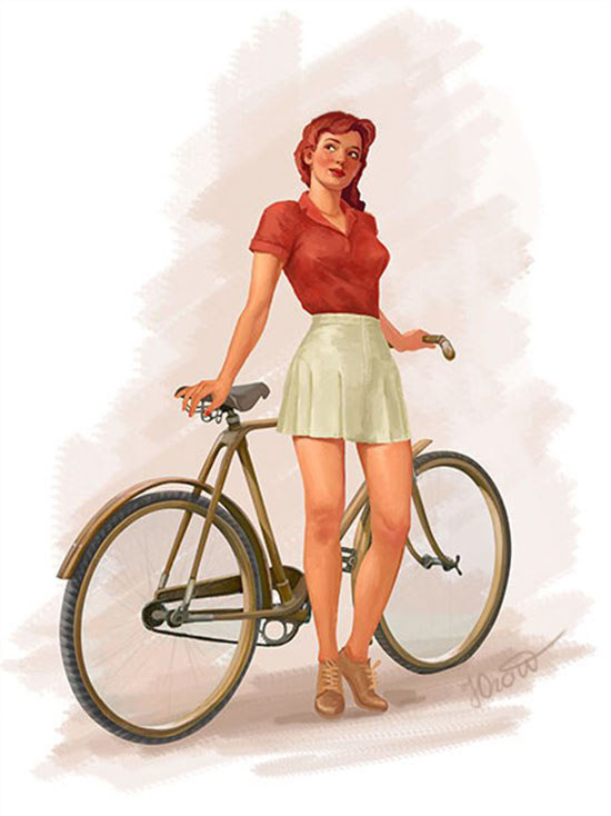 Иллюстратор художник иллюстратор Illustrator artist Bike велосипед girl bicyclist велосипедистка