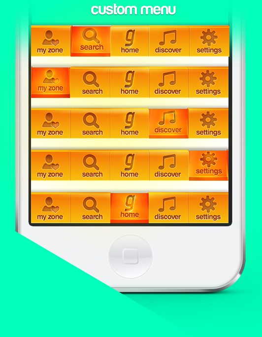 gaana Streaming music streaming English Songs Bollywood Telegu bengali app design app ios iphone iphone 5 music app Iphone 4