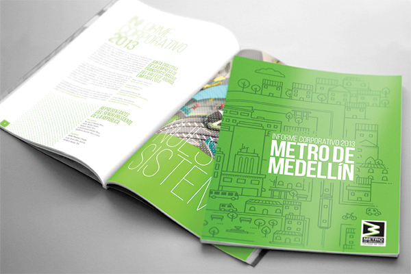annual report 3D city landscape infographic metro medellin Low Poly cinema 4d