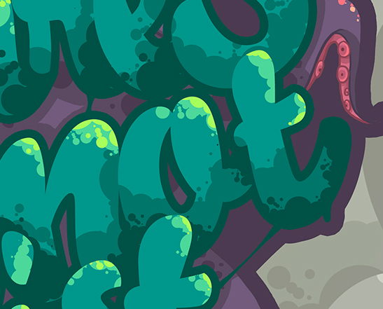 octopus  Illustration vexel colors genres typo