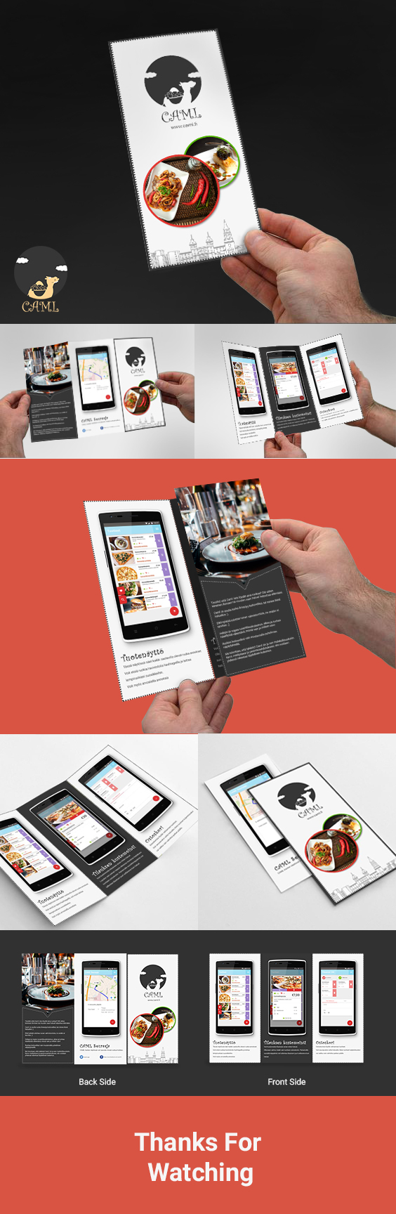 brochure design print Mobile app food app