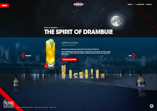 Drambuie The Premise microsite Website Flash 3d design sydney Australia sapient sapient nitro garth sykes