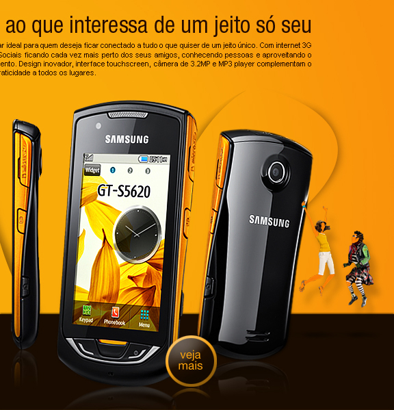 Samsung Star 3G HotSite hot site banner Celular lançamentos gustavo girard artwebrio Web designer Webdesign mobile cellphone Samsung smartphone Rio de Janeiro brazil.