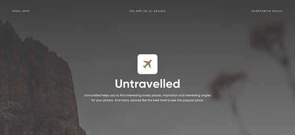 Untravelled iOS app UX/UI