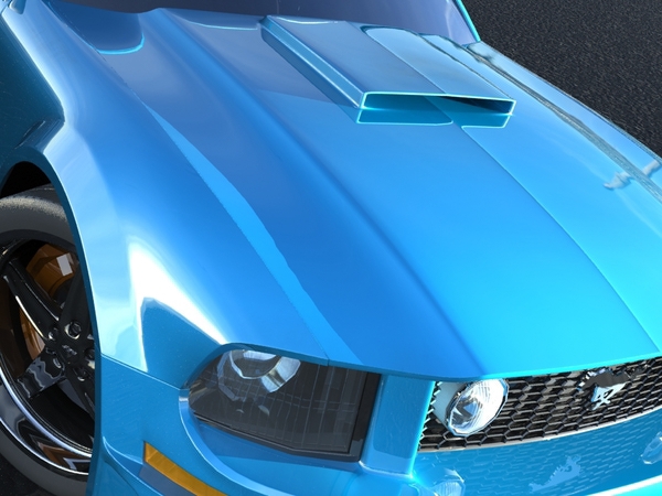 Mustang gt Render 3D Car model blue mustang muscle car