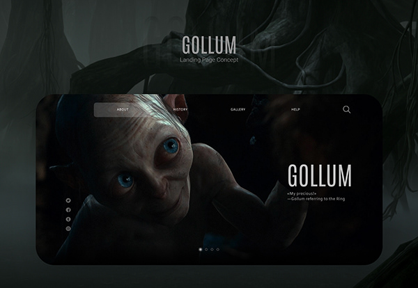 Gollum | Landing page concept