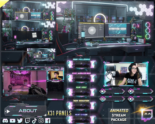 Twitch Overlays Pack Animated 🖥️📱