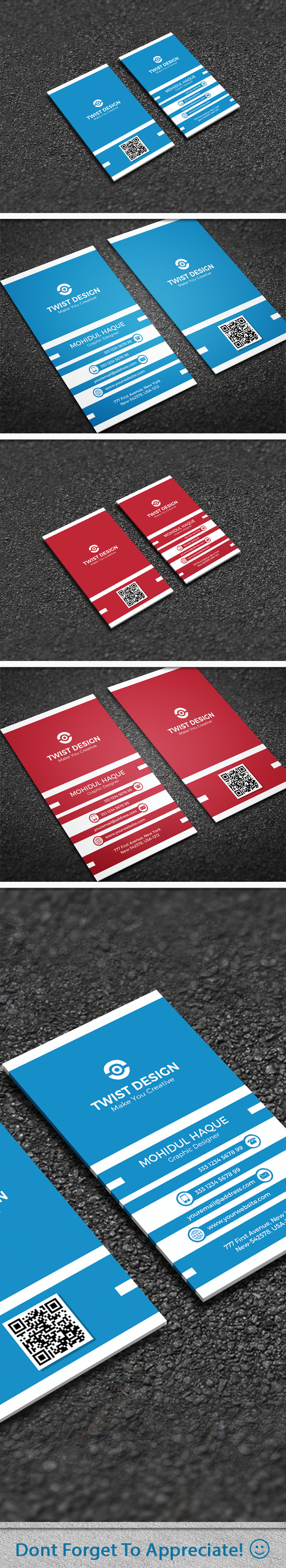 business card clean corporate creative design designer developer business card vertical