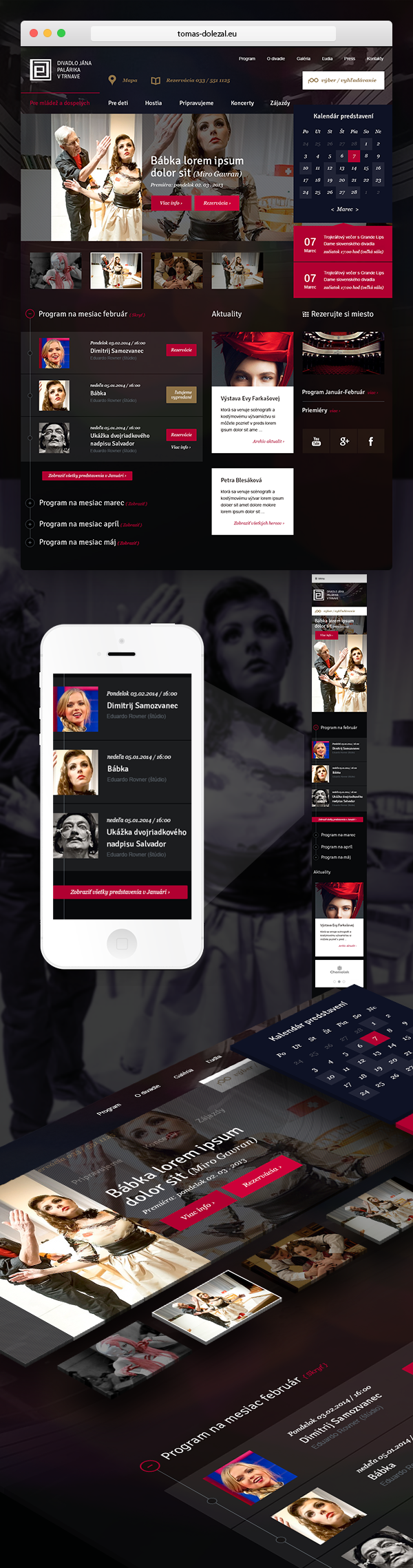 Website mobile Responsive theater  flat