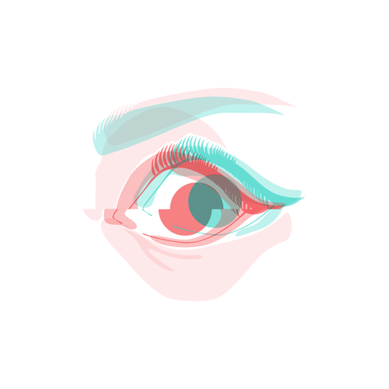 eye blue red pastel sticker Mockup see vision emotion graphic design 