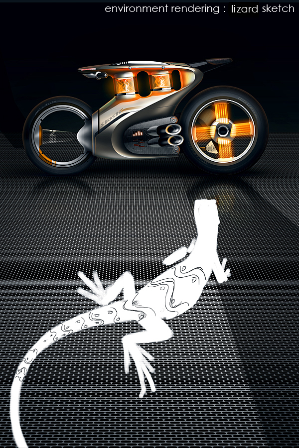 motorcycle Bike olivier Gamiette tutorial hot rod photoshop rendering making of how to Design story