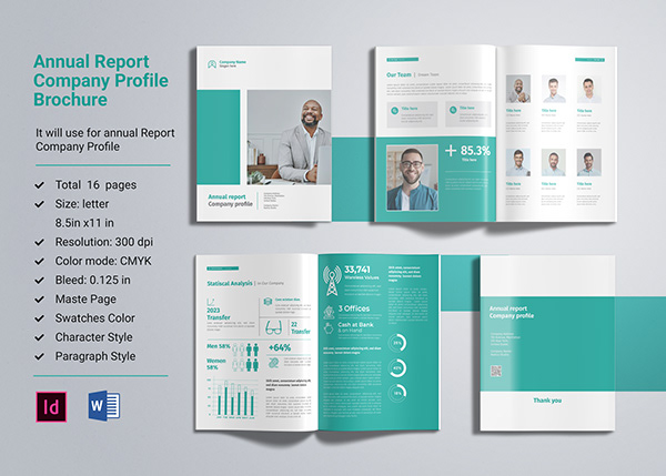 Annual report design template, company profile