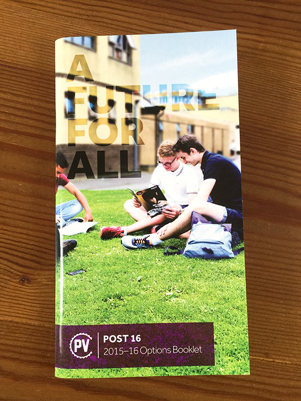 Booklet options sixth form school Post 16 gloss information