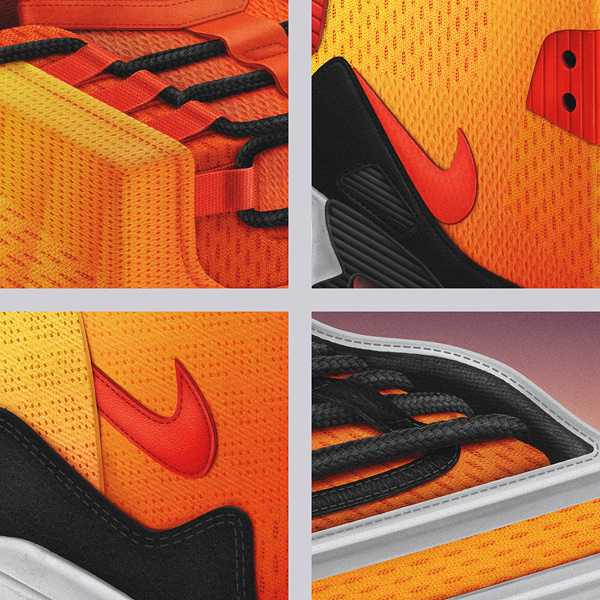 Nike airmax Sportswear footwear sneakers cube cubes kicks shoes poland sunset orange gradient photoshop
