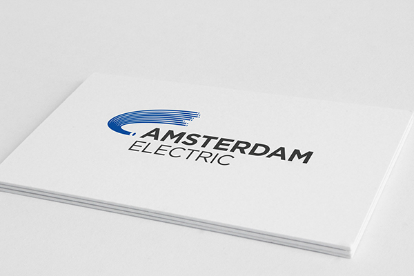 Amsterdam Electric amsterdam logo businesscard Electrician tools Lighbulb