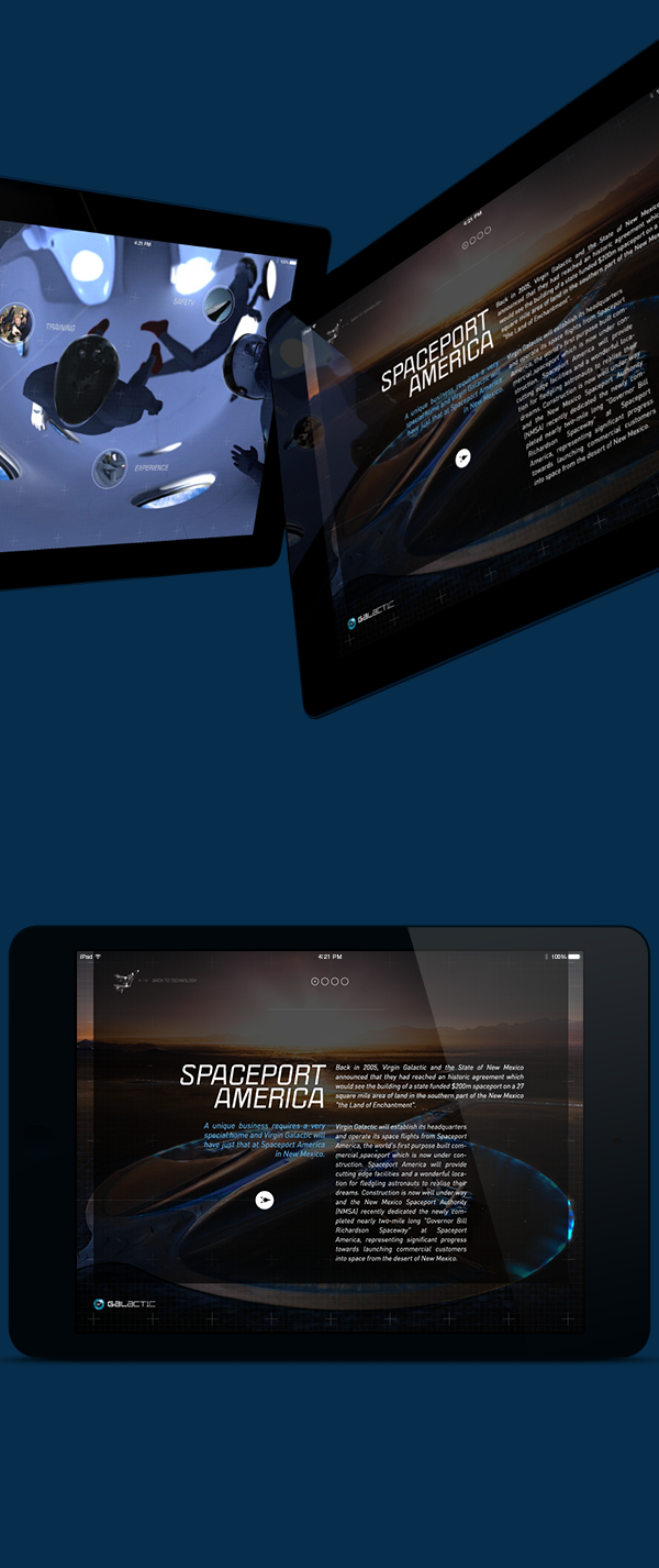 iPad application airline commercial journey astronaut Space  flight virgin adventure