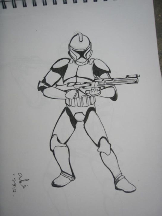 Pencil drawing troopers Clon troopers art line pen
