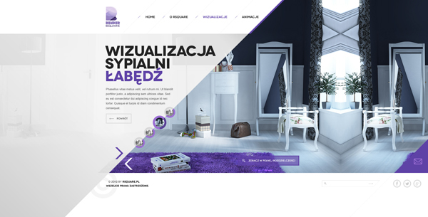 Website Render square rendersquare 3D visual purple poland Webdesign Web