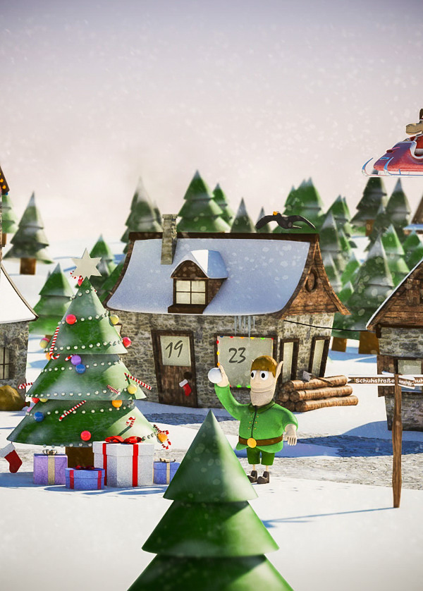 Character Christmas  x-mas Calender Cat  Moose dog Web 3d animation Weihnachten