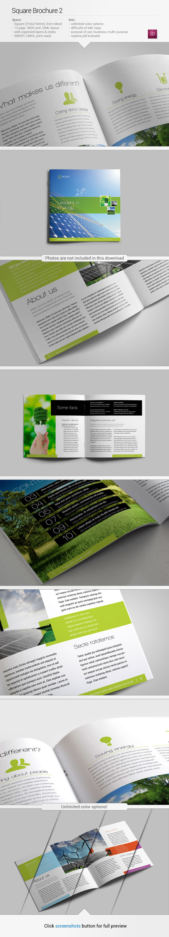square brochure template graphic print design