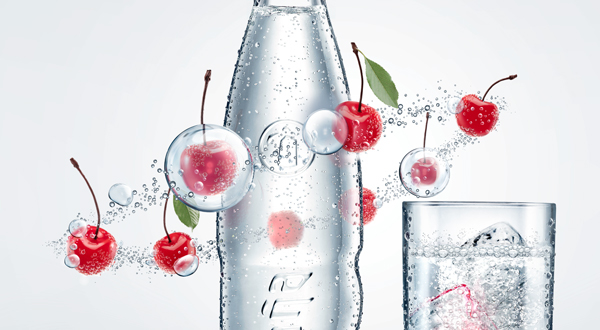 soda Liquid art direction  Advertising  product Fruit cherry lemon splash water