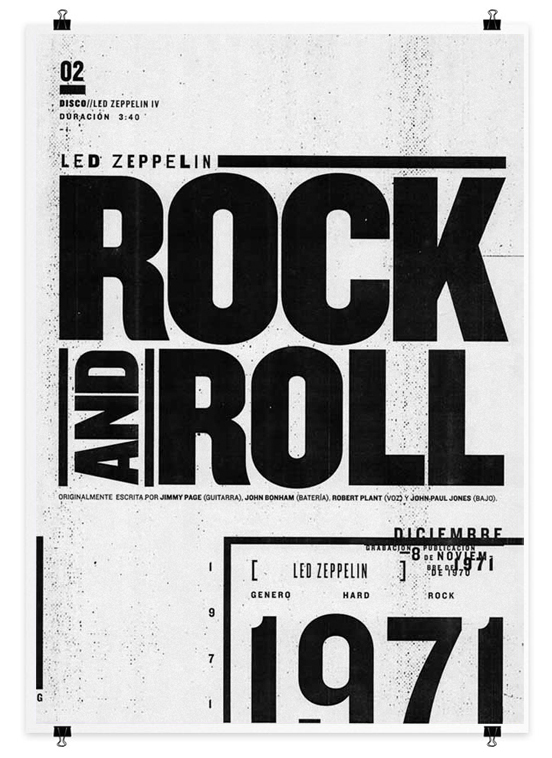 led zeppelin IV rock Roll musica poster black White diseño tipografia experimentación