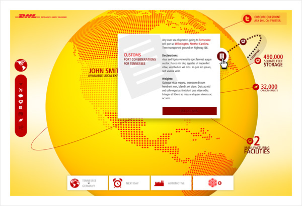 DHL  Map  globe pitch case studies information  facts