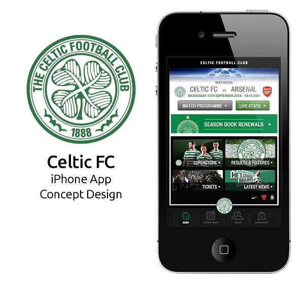 UI ux  app Celtic  Football soccer