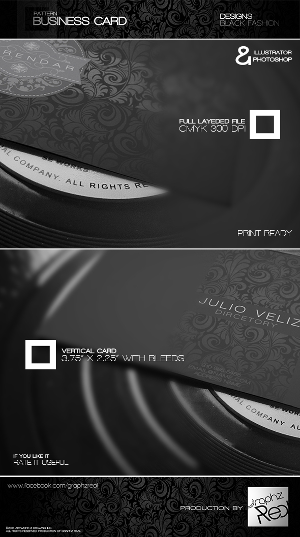 ai back front black fashion graphz real business card design photoshop Illustrator stationary presentation template
