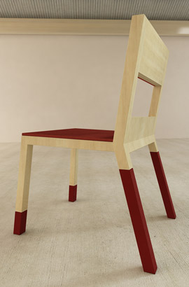Trico chair Porém Chair chair with three materials piling chair wood metal and textile