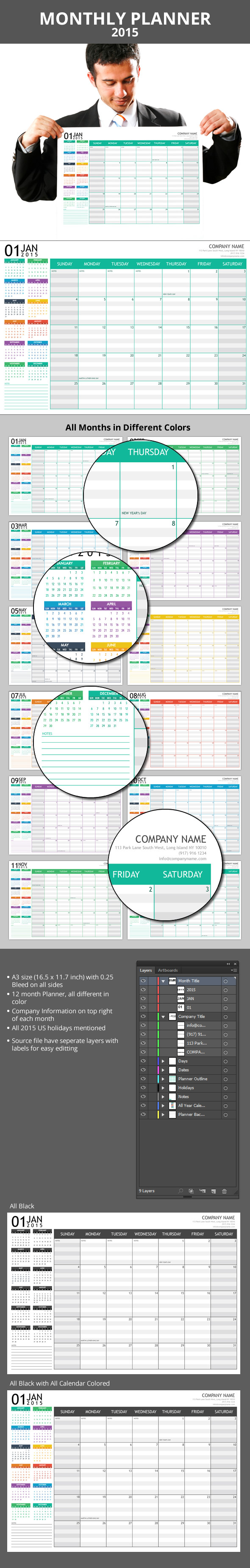 Monthly Planner 15 A3 Poster On Behance