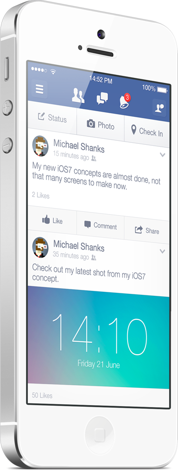 ios  ios7  Iphone5 facebook concept design