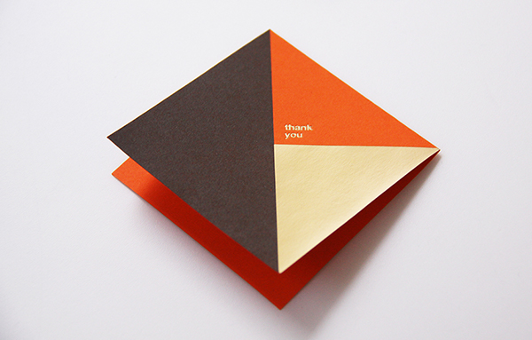 thank You card colorful gold minimal clean modern geometry paper
