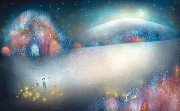 lisa evans Folio Art publication publishing   Man Made of stars children's book journey night