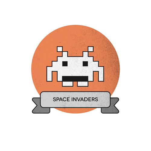 game history spaceinvaders amiga Icon play vector