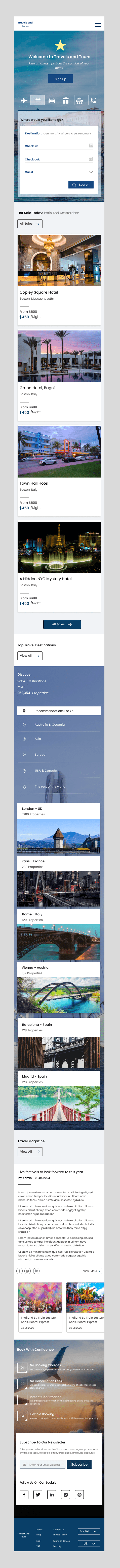 Website Design UI/UX Figma landing page travel web design UI