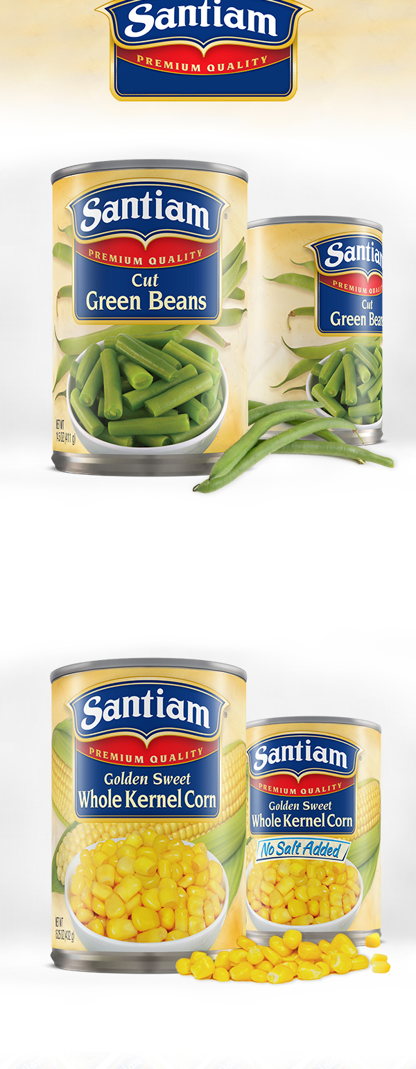 santiam Food  Private brand identity product corn green bean premium Quality veggies Vegtables canned Sustainablilty