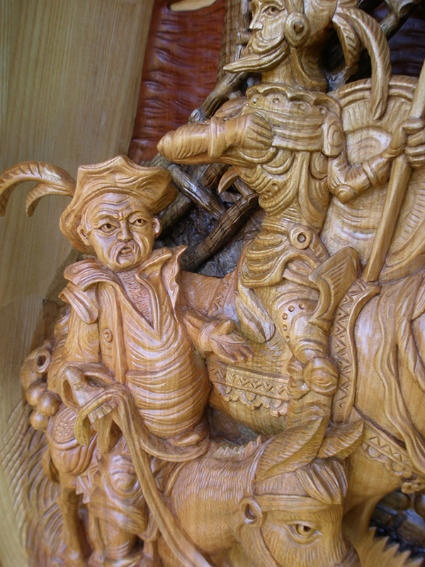 don quijote wood carving ukraine