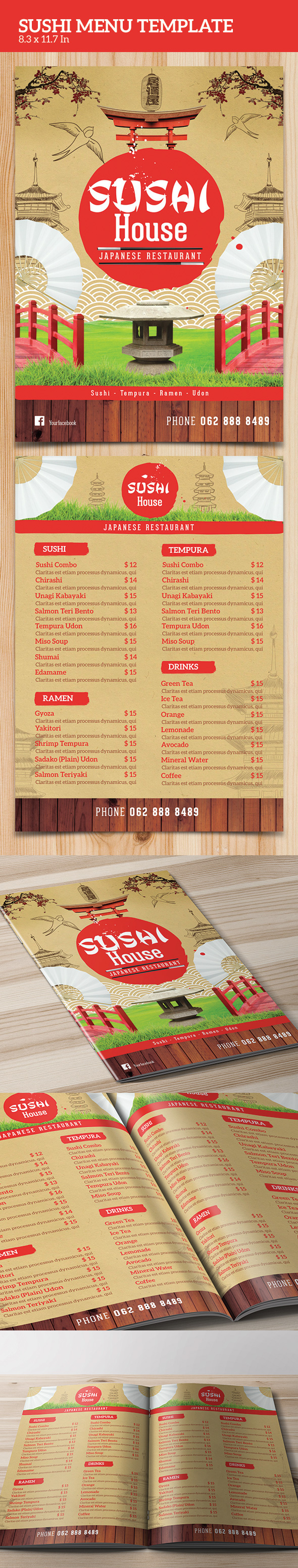 menu sushi menu Japanese Restaurant menu template