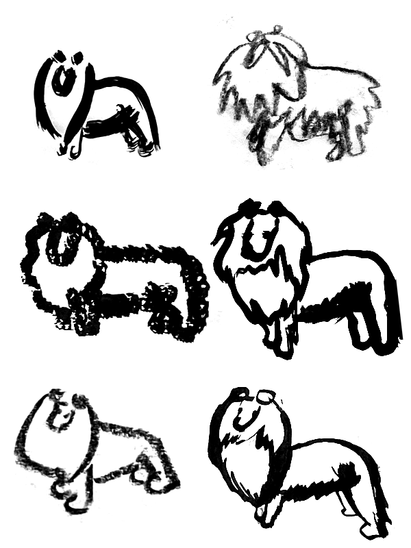 animal illustration dog gesture Logo Design Realistic drawing sheltie shetlandsheepdog Transformation