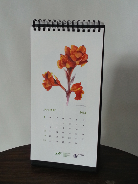 calendar design flower watercolor