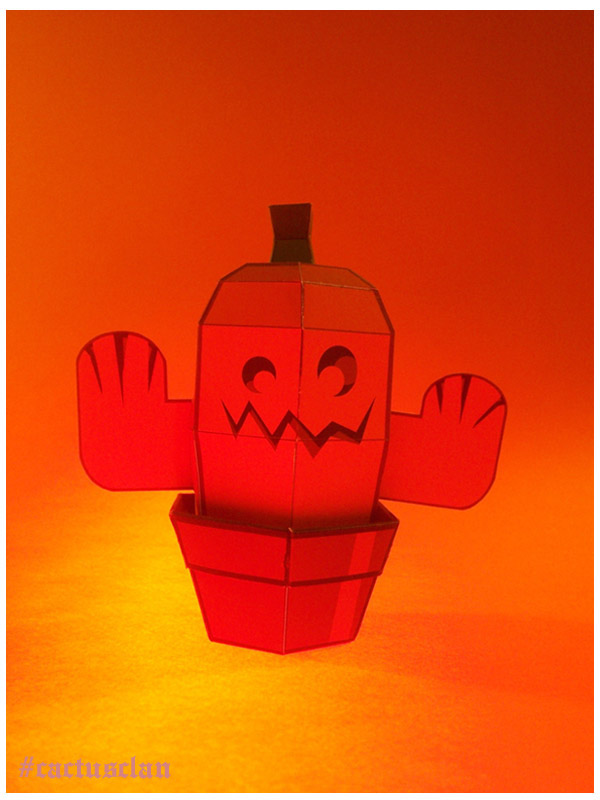 Halloween toy toys papertoy papertoys ghost cactus pumpkin