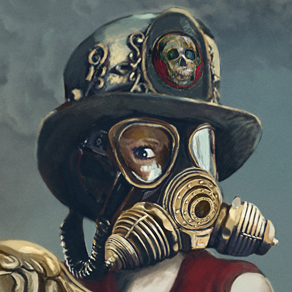 Steam girl machine STEAMPUNK corset gas mask fantasy