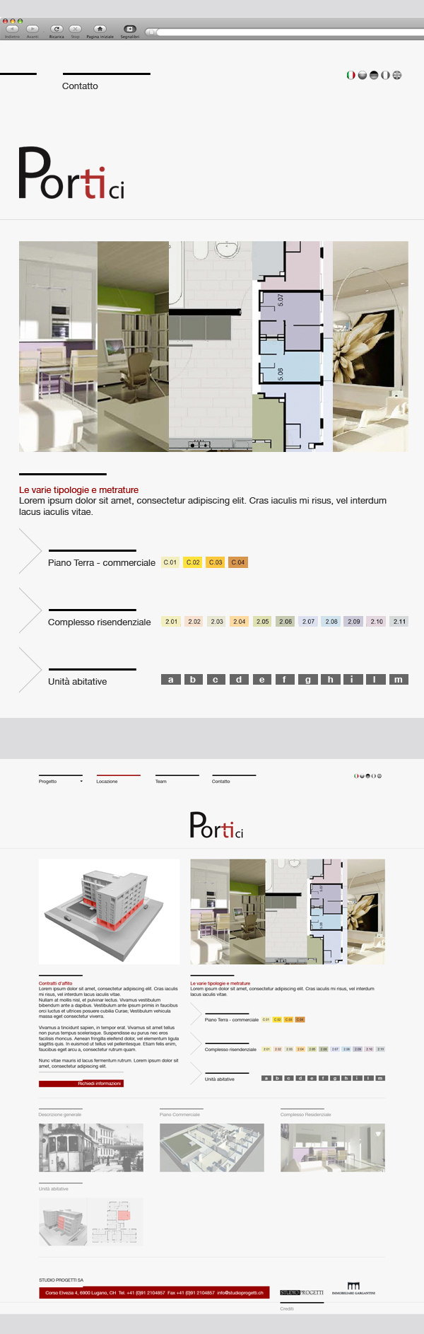 portici Webdesign Web graphic www.portici.ch immobiliare gargatini studio progetti