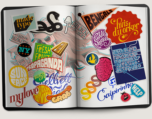 stickers Bookdesign type digital art book graphic design Retro sticker