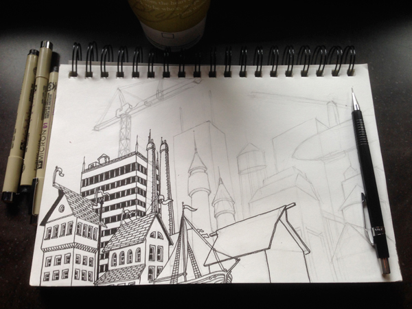 Adobe Portfolio sketchbook sakura pigma micron urban sketching