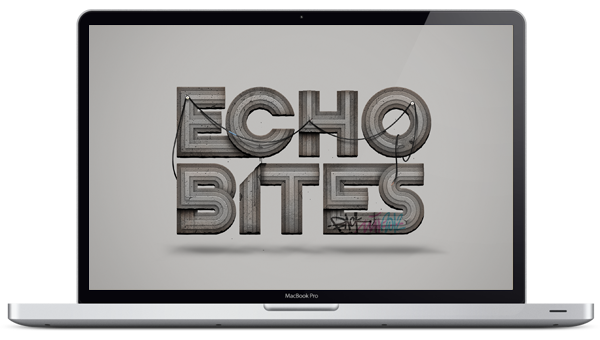 echo bite typograph type font free vector photoshop glyph Treatment Urban graffitti Street concrete crack